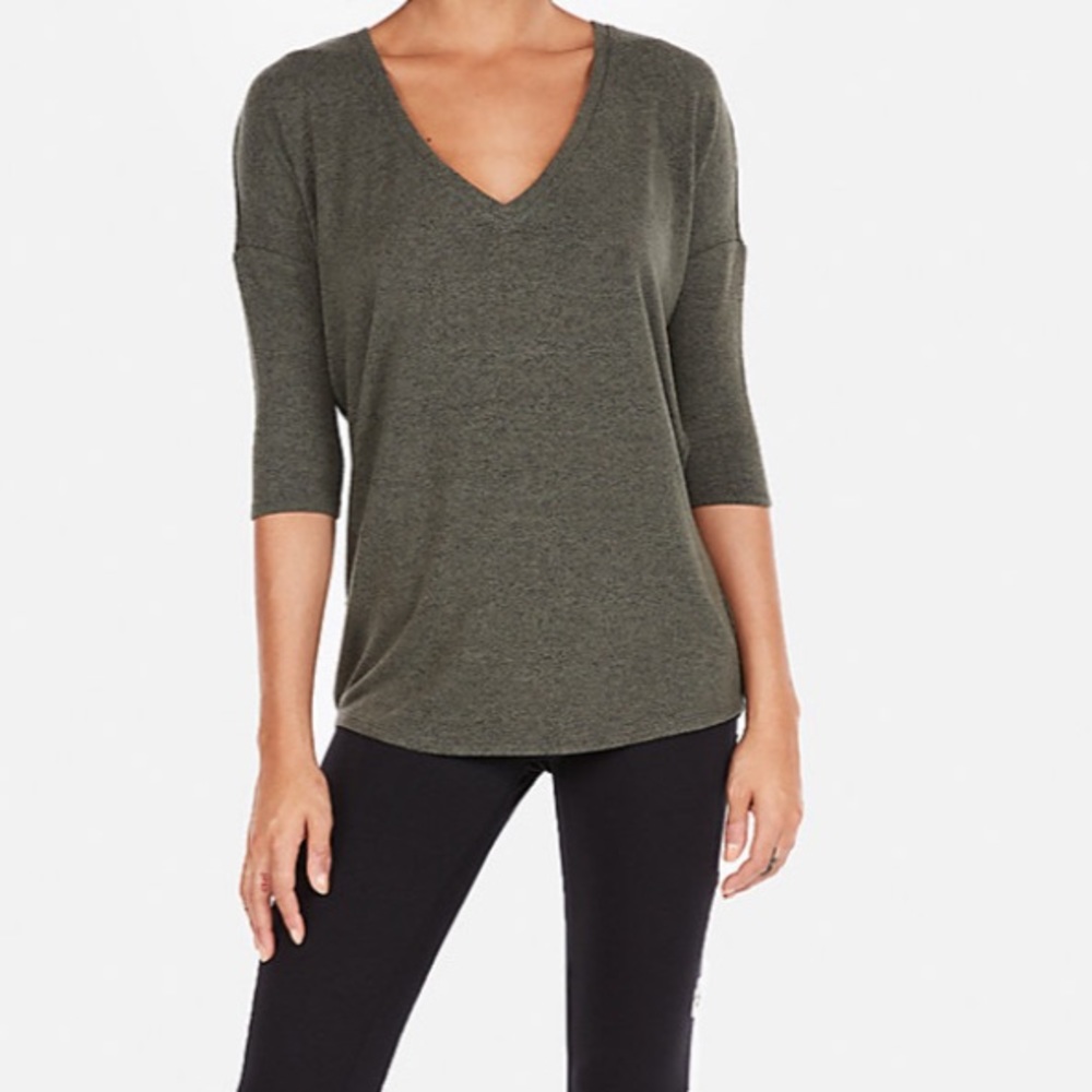 High Low Light Sweater Olive Green S NEW